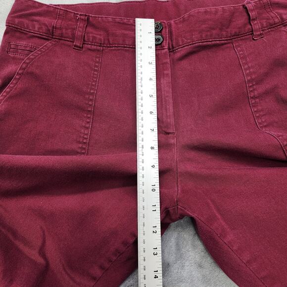 White Stag Pants Womens 16 Red Burgundy Double Button Straight Stretch Cotton - Picture 7 of 10